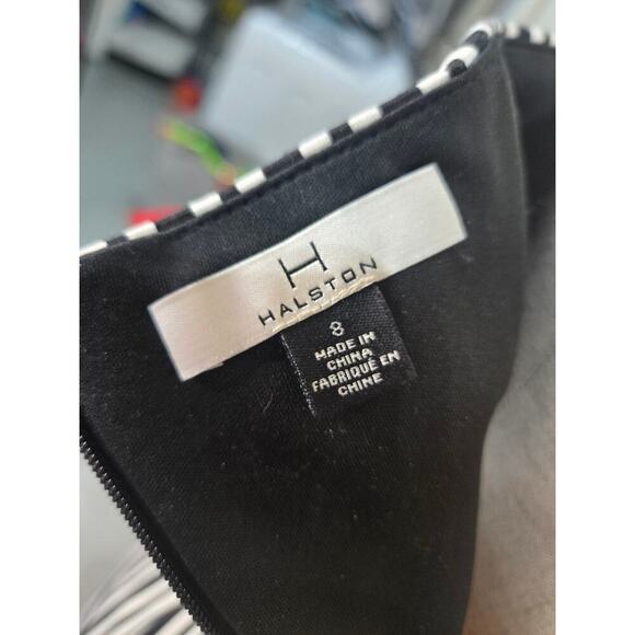 NWT Halston Strapless Maxi Pinstripe Bow Belt Dress size 8 - Picture 5 of 8